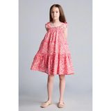 DeFacto Desenli Askılı Elbise Kız Çocuk Y6957A626HS - 7 - 8 Yaş - Pembe-PN640