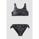 DeFacto Desenli Bikini Takımı Kız Çocuk, 5-6 Yaş, C0368A824SM, Siyah-BK27, Kız Çocuklar