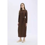 DeFacto Desenli Bürümcük Maxi Elbise, XL, TYC77IR95N173721005723892, Kahve, Kadın