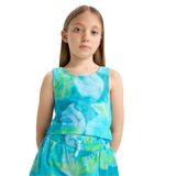 DeFacto Desenli Kolsuz Bluz Kız Çocuk, 11-12 Yaş, D7633A825SMBE349-218052, Mavi, Kız çocuk