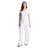 DeFacto Desenli Pamuk Pijama Üstü, S, G4624AX26SM, Ekru-ER98, Kadın