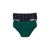 DeFacto Desenli Penye 2'li Slip Külot Erkek Çocuk, 3/4 Yaş (104 cm), H5944A826SM, Lacivert, erkek-çocuk