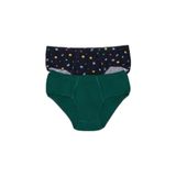 DeFacto Desenli Penye 2'li Slip Külot Erkek Çocuk, 5/6 Yaş (116cm), H5944A826SM, Lacivert, erkek-çocuk