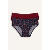 DeFacto Desenli Penye 2'li Slip Külot Erkek Çocuk H5947A826SM - Lacivert-NV30 - 9 - 10 Yaş