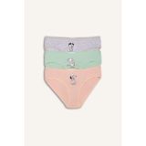DeFacto Desenli Penye 3'lü Slip Külot Kız Çocuk H5945A826SM - Gri-GR101 - 3 - 4 Yaş