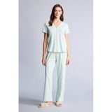 DeFacto Desenli Pijama Takımı Yeşil, L, H1276AX26SM, Yeşil-GN1114, kadın