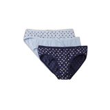 DeFacto Desenli Ribana 3'lü Slip Külot Kız Çocuk, 7-8 Yaş, H0812A826SP, Mavi-BE366, kız-çocuk
