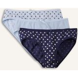 DeFacto Desenli Ribana 3'lü Slip Külot Kız Çocuk H0812A826SP - 7 - 8 Yaş - Mavi-BE366