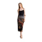 DeFacto Desenli Tül Maxi Elbise, XS, D5034AX24AU, Sarı-YL189, Kadın