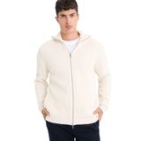 DeFacto Dik Yaka Fermuarlı Triko Hırka, 3XL, C9014AX25AU, Ekru-ER139, Erkek