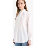 DeFacto Dik Yaka Terry Cotton Uzun Kollu Tesettür Gömlek Tunik F1356AX25SM - Ekru-ER105 - 2XL