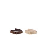 DeFacto Dikdörtgen Toka Suni Deri 2'li Kemer, 100, G7903AXNS, Çok Renkli-KR1, kadın