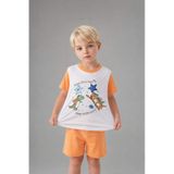 Defacto Dinazor Desenli 2li Ecru Pijama Takımı Erkek Bebek H8218a526hser105 Ekru-er105