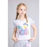 DeFacto Disney Lilo & Stitch Fitted Bisiklet Yaka Ribana Kısa Kollu Beyaz Tişört Kız Çocuk H3477A826HS - Beyaz-WT34 - 8 - 9 Yaş