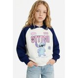 DeFacto Disney Lilo & Stitch Oversize Geniş Kalıp Polo Yaka İçi Yumuşak Tüylü Sweatshirt Kız Çocuk G6330A825WN