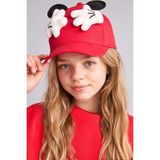 DeFacto Disney Mickey & Minnie 3D 3D Pamuklu Cap Kırmızı Şapka Kız Çocuk G2786A826SM - 5 - 9 Yaş - Kırmızı-RD1