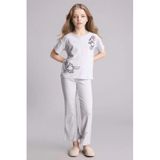 DeFacto Disney Mickey & Minnie Kız Çocuk Pijama Takımı, 11-12 Yaş, H2763A826SP, Gri-GR28, kız-çocuk