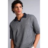 DeFacto Dokulu Boxy Fit Polo Tişört, L, F8351AX26SM, Lacivert, Erkek