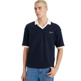 DeFacto Dokulu Boxy Fit Polo Tişört, M, F8352AX25AU, Lacivert-NV64, Erkek