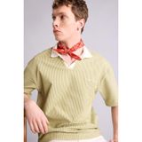 DeFacto Dokulu Boxy Fit Polo Tişört, S, F8351AX26SM, Yeşil, Erkek