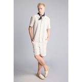 DeFacto E0808AX26SM Ekru-ER83 Regular Fit Cepli Çizgili Bermuda Erkek Şort