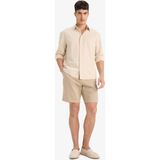 DeFacto E2234AX25SM Bej-BG406 Erkek Regular Fit Dokulu Bermuda Şort