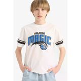 Defacto E4840 Beyaz Erkek Çocuk Nba Orlando Magic Bisiklet Yaka Kısa Kollu Tişört