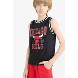 Defacto E4846 Siyah Erkek Çocuk Nba Chicago Bulls Bisiklet Yaka Atlet