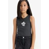 Defacto E6519 Antrasit Kız Çocuk Disney Mickey & Minnie Bisiklet Yaka Atlet