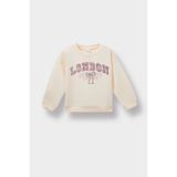 DeFacto E8919 Bej Kız Bebek Bisiklet Yaka Baskılı Sweatshirt