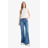 Defacto E9166axnm28 Mavi Mia Flare Fit Normal Bel İspanyol Paça Uzun Jean Pantolon