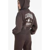 Defacto E9583axbn258 Kahve Coool Oversize Geniş Kalıp Kapüşonlu Sırt Baskılı Fermuarlı Sweatshirt