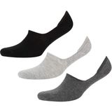 DeFacto Erkek 3'lü Basic Düz Babet Çorabı K5310AZNS - Gri-GR2 - 39 - 42