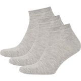DeFacto Erkek 3'lü Pamuklu Patik Çorap S3904AZNS - 41 - 44 - Gri-GR2