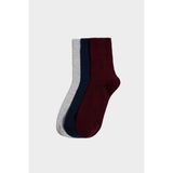DeFacto Erkek 3'lü Pamuklu Uzun Çorap H1026AXNS - 41 - 44 - Bordo-BR2