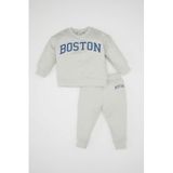 Defacto Erkek Bebek 2'li Takım Baskılı Bisiklet Yaka Sweatshirt Jogger Eşofman Altı, 12-18 Ay, D0718A524AU, Gri-GR503, erkek-bebek, 12-18 Ay (86cm)