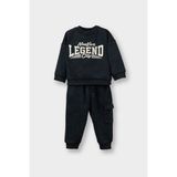 DeFacto Erkek Bebek 2'li Takım Baskılı Sweatshirt Eşofman Altı G5132A525WN - Antrasit-AR202 - 18 - 24 Ay