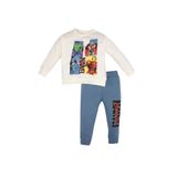 DeFacto Erkek Bebek 2'li Takım Marvel Sweatshirt Beli Lastikli Jogger Eşofman Altı