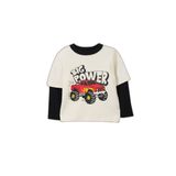 DeFacto Erkek Bebek Baskılı Uzun Kollu T-Shirt, 9-12 Ay, G6134A526SP, Ekru-ER98, Erkek bebek