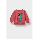 Defacto Erkek Bebek Bisiklet Yaka Dinozor Baskılı İçi Yumuşak Tüylü Sweatshirt F4531a525aubr116 Bordo