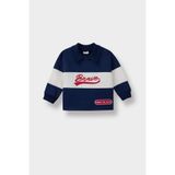 Defacto Erkek Bebek Gömlek Yaka Baskılı Okul Sweatshirt, 12-18 Ay (86cm), F3226A525AU, Lacivert, erkek-bebek