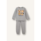 DeFacto Erkek Bebek Pamuklu Baskılı Pijama Takımı, 3-4 Yaş, G7133A526SP, Gri-GR454, erkek-bebek