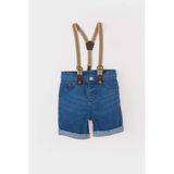 DeFacto Erkek Bebek Pantolon Askılı Jean Şort C2289A525SM - Mavi-NM28 - 12 - 18 Ay