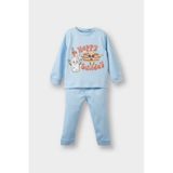 Defacto Erkek Bebek Pijama Takımı Baskılı Uzun Kollu Üst Uzun Alt F0547a525aube415 Mavi