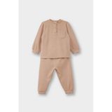 Defacto Erkek Bebek Pijama Takımı Uzun Kollu Waffle Üst Uzun Alt G1520a525wnbg222 Bej-bg222