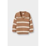 Defacto Erkek Bebek Polo Yaka Çizgili Kazak C8879a525auer105 Ekru