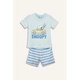 DeFacto Erkek Bebek Snoopy Desenli Pijama Takımı, 3/4 Yaş (104 cm), H3501A526SM, Mavi, erkek-bebek