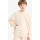 DeFacto Erkek Çocuk Basic Düz Kapüşonlu Okul Sweatshirt E9558A825AU - 7 - 8 Yaş - Ekru-ER103