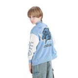 DeFacto Erkek Çocuk Baskılı Bomber Ceket, 11-12 Yaş, D9832A825SP, Mavi-BE316, Erkek Çocuklar
