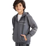 DeFacto Erkek Çocuk Baskılı Kapüşonlu Hırka, 9-10 Yaş, G6149A826SP, Gri-GR211, Erkek Çocuklar